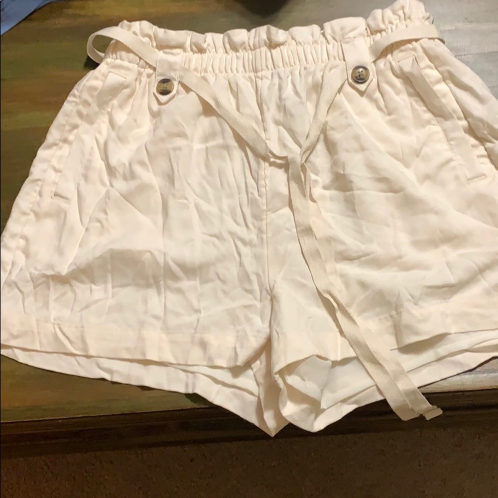 White High Rise Short